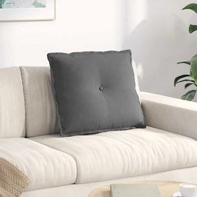 VidaXL Μαξιλάρι Πλάτης Σκούρο Γκρι 60 x 50 x 19 cm Ύφασμα Μικροΐνας