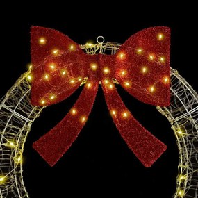 vidaXL Στεφάνι με 150 LED Θερμό λευκό 120 cm Ακρυλικό