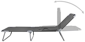 vidaXL Ξαπλώστρα Πτυσσόμενη με Ρυθμιζόμενη Πλάτη Γκρι