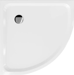 Mexen Flat ντουζιέρα ημικυκλική slim 80 x 80 cm, λευκό, σιφόνι χρώμιο - 41108080