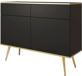 Μπουφές Oro KSZ107_Cz 107x39x85cm Anthracite-Gold Μελαμίνη,Μέταλλο