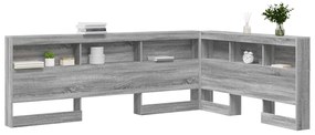 vidaXL Κεφαλάρι Αποθήκης με ράφι Γκρι sonoma 140 cm Επεξεργασμένο ξύλο