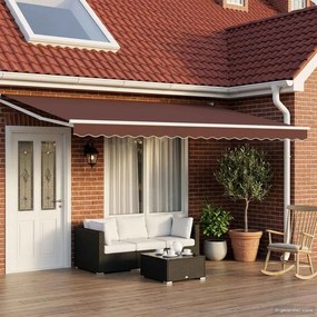 vidaXL Αναδιπλούμενη τέντα Καφέ 4 x 2 m 100% Πολυεστέρας και Αλουμίνιο