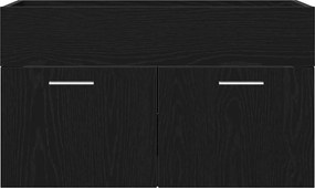 vidaXL Ντουλάπι νιπτήρα με αποθήκευση Μαύρη Οξυά Επεξεργασμένο ξύλο