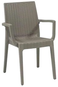 Πολυθρόνα DAFNE Πλαστική Μπεζ (Rattan Look) 54x55x85cm