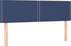 vidaXL Κρεβάτι Boxspring με Στρώμα Μπλε 140x200 εκ. Υφασμάτινο