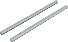 vidaXL Ράβδοι Με Σπείρωμα 2 pcs Ασημί M6 x 120 χλμ Μέταλλο