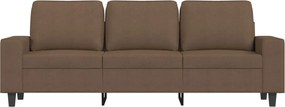 vidaXL Καναπές Τριθέσιος Καφέ 180 εκ. Υφασμάτινος