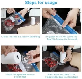 Αντλία Σφραγίσματος Τροφίμων Home&Marker Quickseal, πολυλειτουργική, φορητή, λευκή