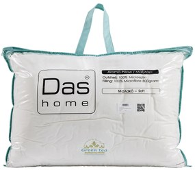 Μαξιλάρι Ύπνου Αρωματικό Τσάι-Μέντα 50x70εκ. Polyester Μαλακής Σκληρότητας 1426 Λευκό Das Home