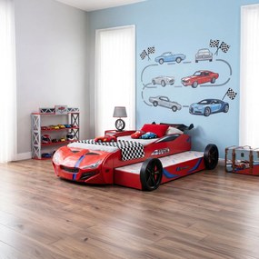 Παιδικό Κρεβάτι Turbo GT Duo-Κόκκινο