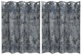 vidaXL Κουρτίνα με κουρτίνες 2 pcs Ασημί γκρι 140 x 140 cm Βελούδο