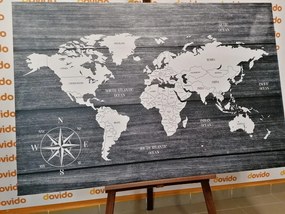 Εικόνα στο χάρτη από φελλό με ξύλινο φόντο - 120x80  flags