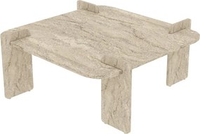 Τραπεζάκι Σαλονιού Τραβερτίνη SASA 90x90x35