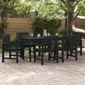 vidaXL Καρέκλες Κήπου 6 τμχ Μαύρες 65,5x55,5x88 εκ HDPE