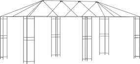 vidaXL Σκελετός Γκαζebo 6 x 3 m Μαύρο Ατσάλι