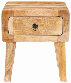 vidaXL Τραπέζια άκρης με πόρτα Καφέ 40 x 32 x 46 εκ Μασίφ ξύλο μάνγκο