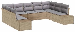 vidaXL Σετ Καναπέ Κήπου 9 pcs μπεζ και ανοιχτό γκρι 289 x 209 x 85 εκ
