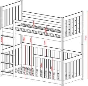 CRIS 90x190 white bunk bed Lano Furniture