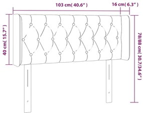 vidaXL Κεφαλάρι Κρεβατιού LED Σκούρο Γκρι 103x16x78/88 εκ. Υφασμάτινο