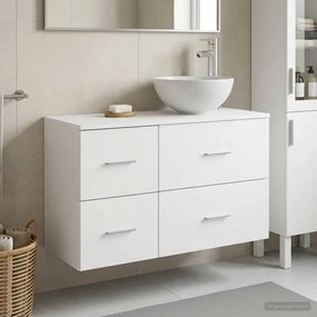 vidaXL Σετ Επίπλων Μπάνιου 2 pcs Λευκό Επεξεργασμένο Ξύλο