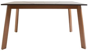 Τραπέζι Boston CE125, Σκούρα βελανιδιά delano, Μαύρο ματ, 77x85x140cm, 36 kg, Επιμήκυνση, Ινοσανίδες μέσης πυκνότητας, Ξύλο | Epipla1.gr
