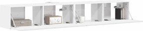 vidaXL Ντουλάπι Τηλεόρασης Τοίχου Επιτοίχιο 2 pcs Λαμπερό Λευκό