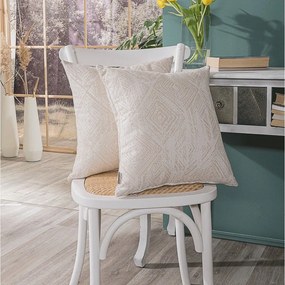 Μαξιλάρι Διακοσμητικό (Με Γέμιση) Izola 01 Ecru Teoran 43X43 Cotton-Polyester