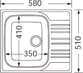 Fortinox Valley 25150 (58x51) - Νεροχύτης κουζίνας