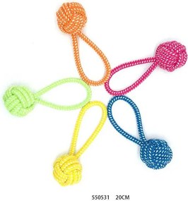 Παιχνίδι σκύλου σχοινί με μπάλα - 20cm - 12pcs - 550531