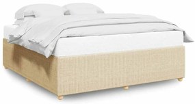 vidaXL Σκελετός Κρεβατιού Χωρίς Στρώμα Κρεμ 200x200 εκ. Υφασμάτινο