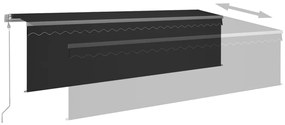 vidaXL Τέντα Αυτόματη με Σκίαστρο/LED/Αισθητήρα Ανέμου Ανθρακί 5x3 μ.