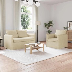 vidaXL Σετ Καναπέ 2 pcs Κρεμ 136 x 82 x 85 εκ Ύφασμα