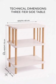 Βοηθητικό Τραπεζάκι Λευκό MELOR 40x30x75