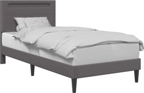 vidaXL Σκελετός Κρεβατιού με κεφαλάρι Γκρι 100 x 200 cm Τεχνητό Δέρμα