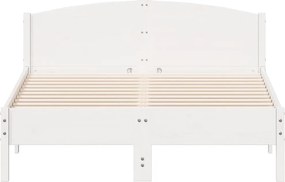 vidaXL Σκελετός Κρεβ. Χωρίς Στρώμα Λευκό 140x190 εκ Μασίφ Πεύκο