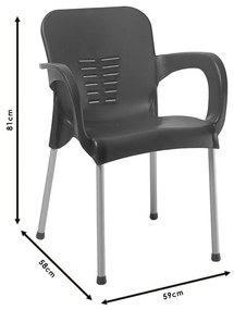 Καρέκλα - Πολυθρόνα Feast PP cappucino-αλουμίνιο γκρι 59x58x81 εκ.