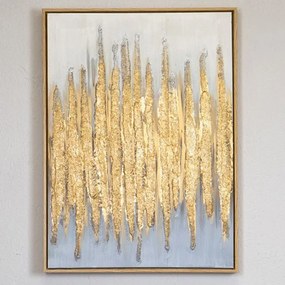 Κάδρο Σε Καμβά 755-12147 50x3,5x70cm Gold-Grey-White Estheti Home Κάθετοι Ξύλο, Καμβάς