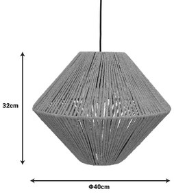 Φωτιστικό οροφής Palmo Inart Ε27 rope σε φυσική απόχρωση Φ40x32εκ - 299-000021