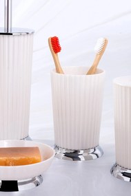 Stewehome διανομέας οδοντόβουρτσας με επίστρωση χρωμίου Λευκό 9x14 cm