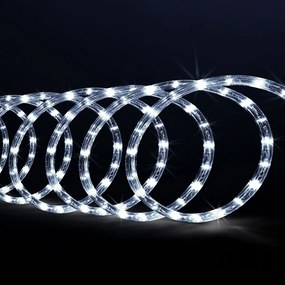 Χριστουγεννιάτικα Λαμπάκια 180 Led Φωτοσωλήνας 10μ Ψυχρό Λευκό Με 8 Προγράμματα F-R 875544B