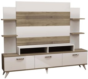Σύνθεση Τηλεόρασης Diana 788DEC3075 180x30x143cm White-Walnut