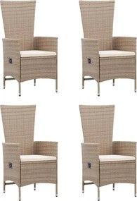 vidaXL Σετ Τραπεζαρίας Κήπου 5 Τεμαχίων Μπεζ