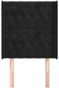 vidaXL Κεφαλάρι με Πτερύγια Μαύρο 83x16x118/128 εκ. Βελούδινο