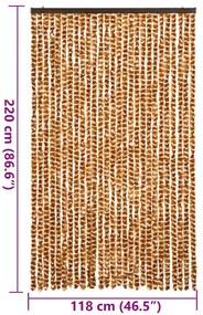 vidaXL Σήτα Εντόμων Ώχρα και Λευκό 118x220 εκ. από Σενίλ