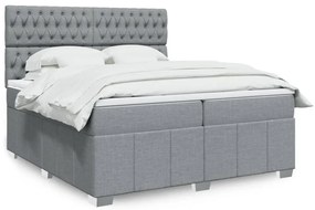 ΚΡΕΒΑΤΙ BOXSPRING ΜΕ ΣΤΡΩΜΑ ΑΝΟΙΧΤΟ ΓΚΡΙ 200X200 ΕΚ. ΥΦΑΣΜΑΤΙΝΟ 3294082