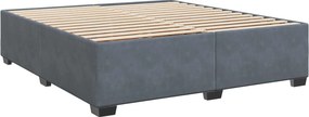 vidaXL Κρεβάτι Box Spring με Στρώμα και LED Σκούρο Γκρι 200 x 200 cm