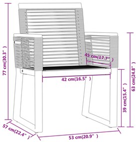 vidaXL Σετ Τραπεζαρίας Κήπου 7 Τεμαχίων Μαύρο