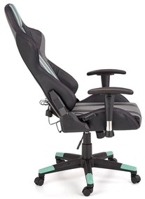 Καρέκλα gaming Houston 610, Γκρι, Μαύρο, Ανοιχτό πράσινο, 121x68x69cm, Με μπράτσα, Με ρόδες, Μηχανισμός καρέκλας: Κλίση