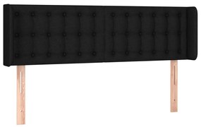 vidaXL Κεφαλάρι Κρεβατιού LED Μαύρο 147x16x78/88 εκ. Υφασμάτινο